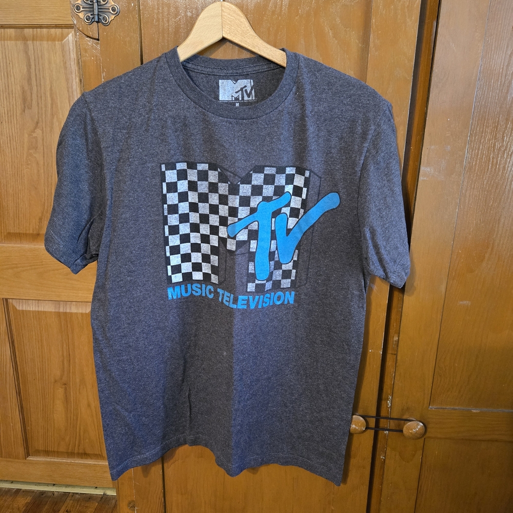 MTV Gray and Blue Short Sleeve Tee